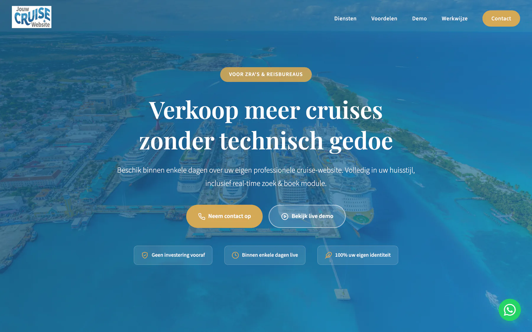 Jouw Cruise Website, white label cruisesite