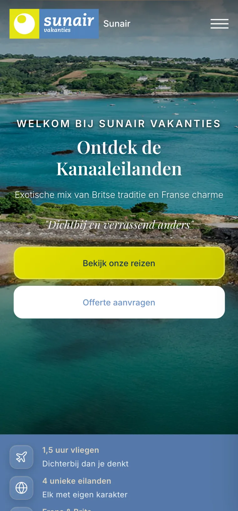Sunair Kanaaleilanden op een telefoon
