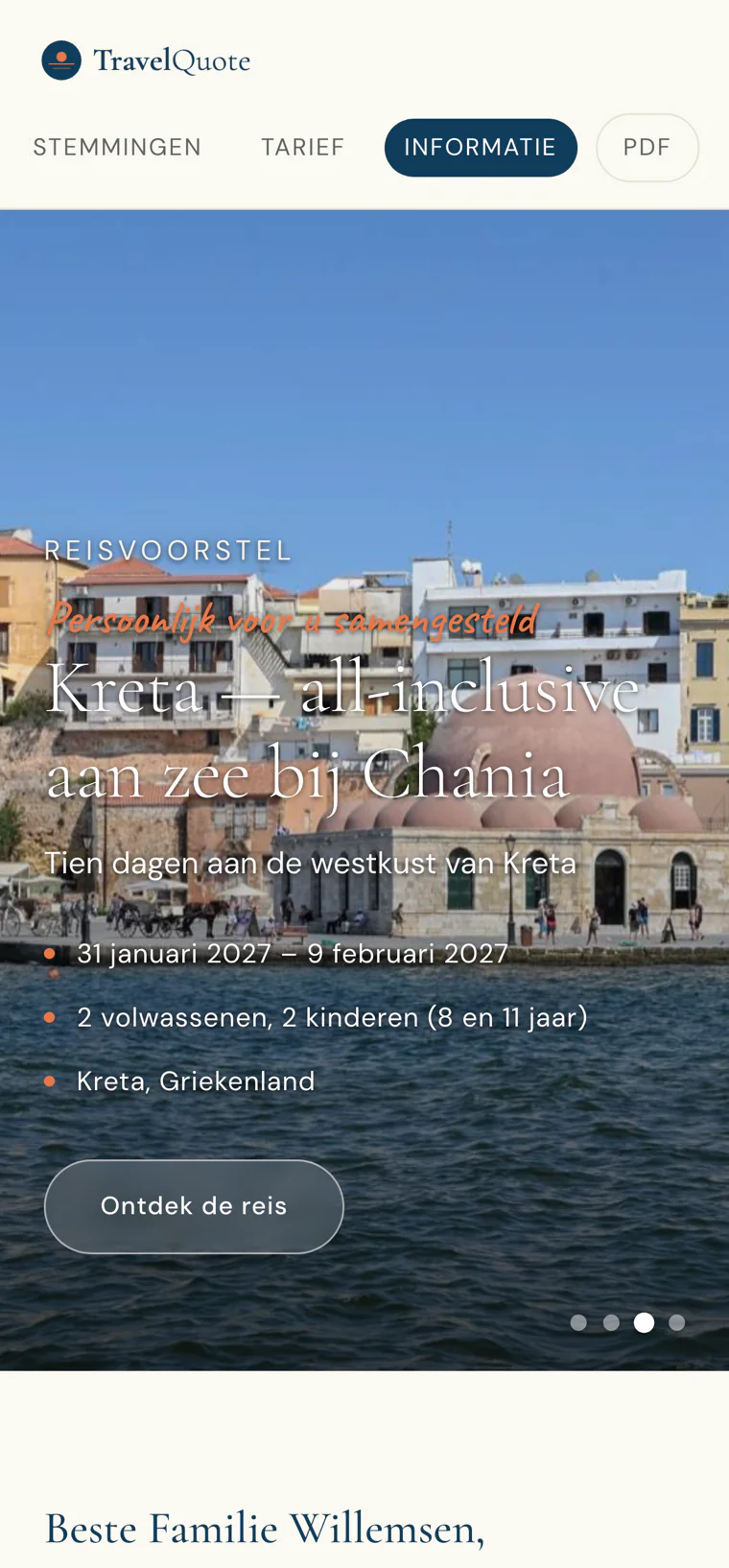 TravelQuote Pro op een telefoon