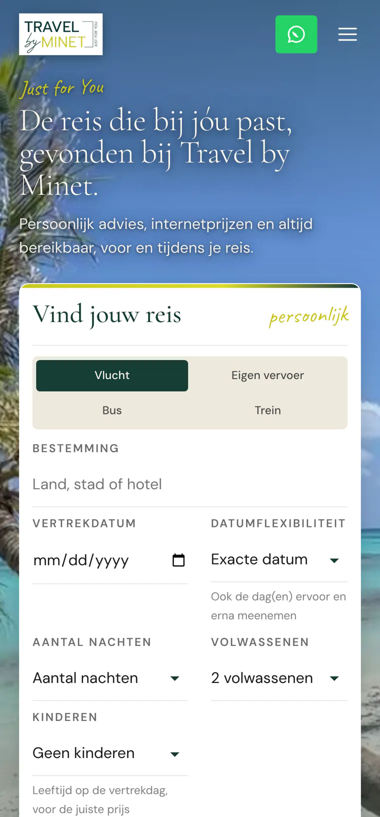 Travel by Minet op een telefoon