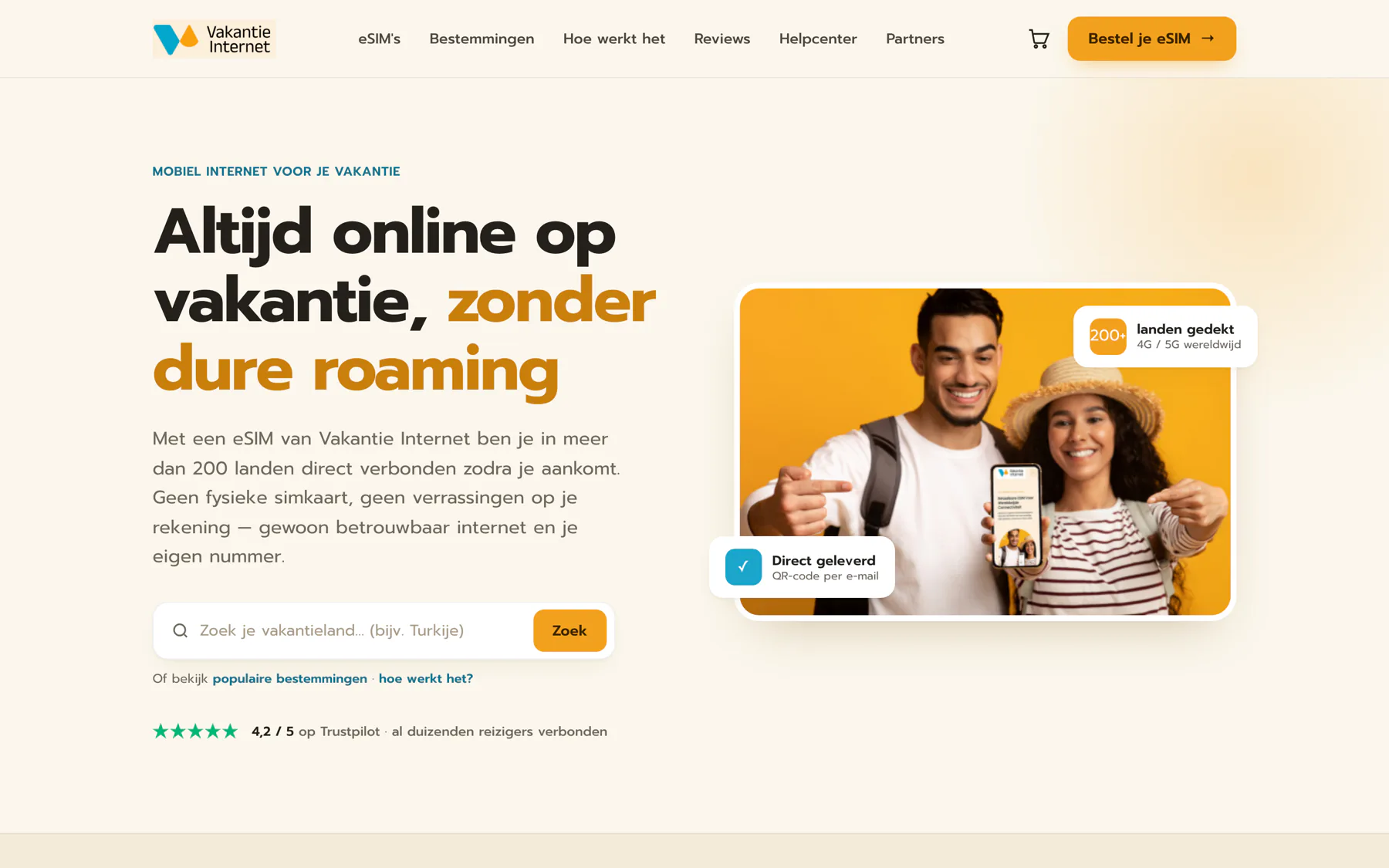 Vakantie Internet, esim-webshop