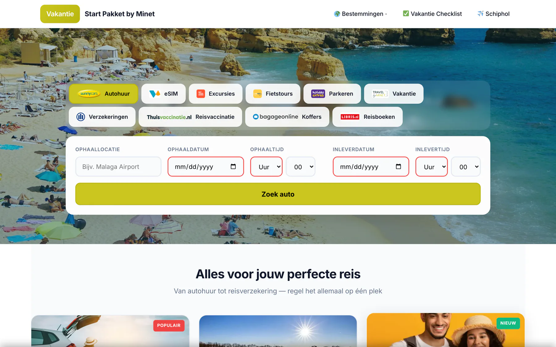 Vakantie Start Pakket, extra diensten