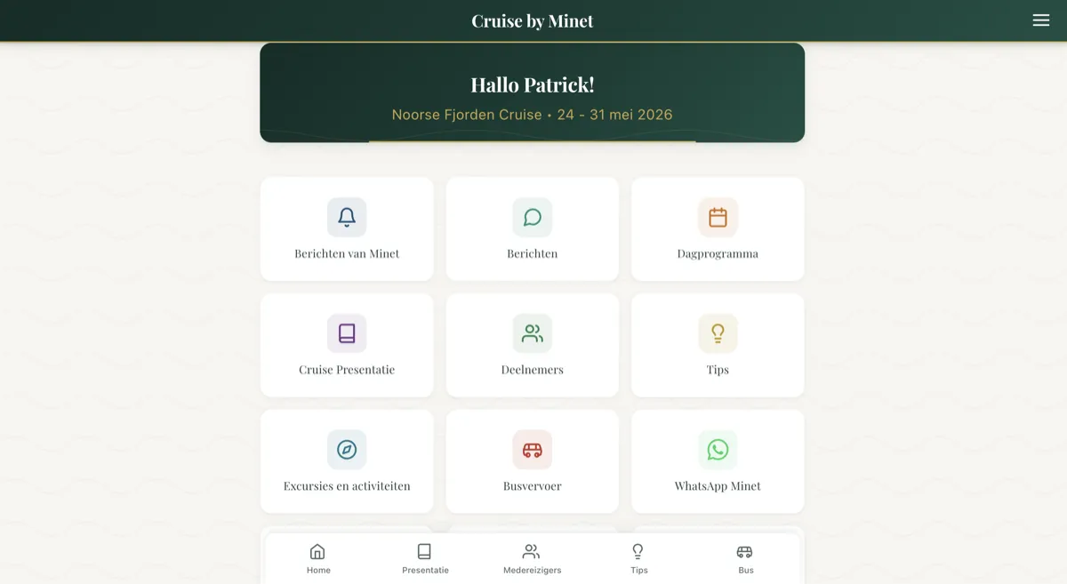 Cruise Groepsreis screenshot